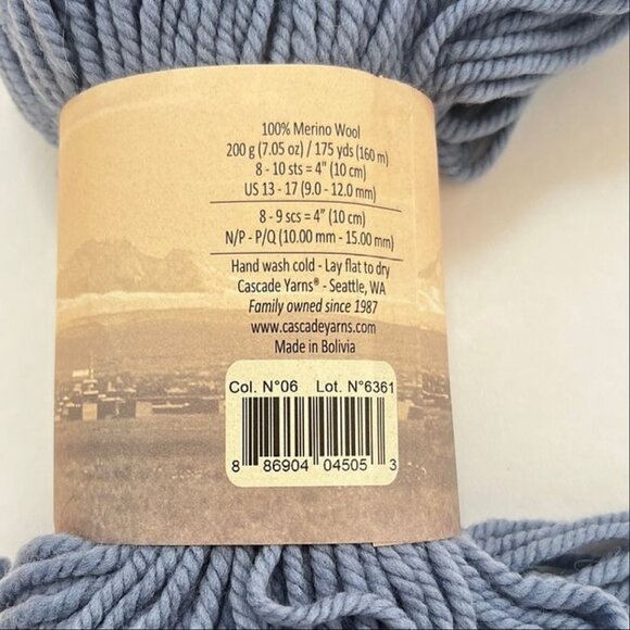 Cascade Yarns Boliviana Bulky Dusty Blue - Picture 3 of 3